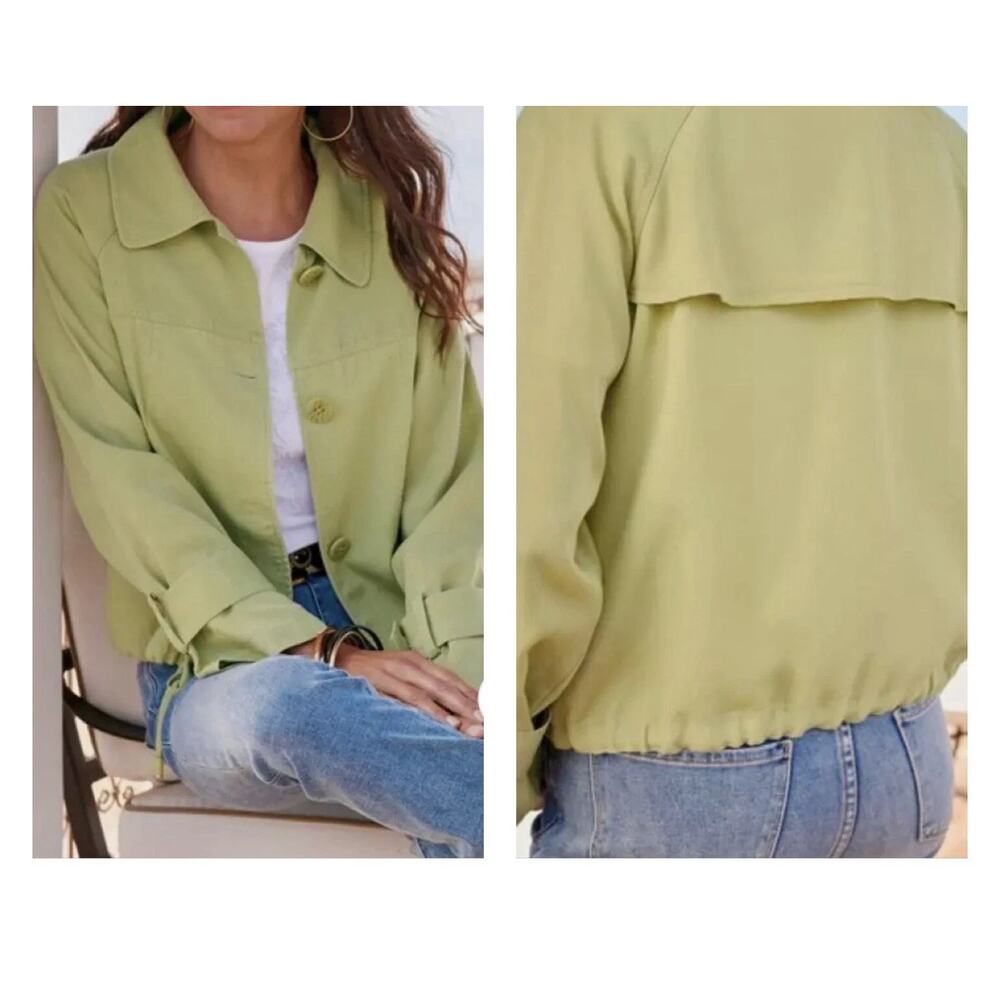 Soft Surroundings Sage Green Jacket Lightweight Utility - medium